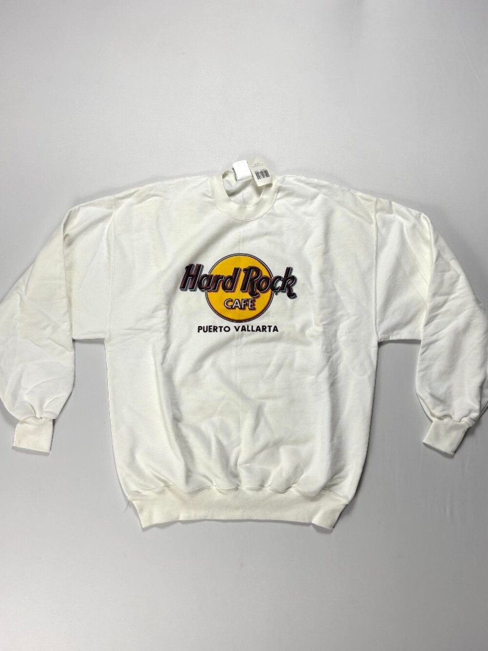 Vintage Hard Rock Cafe Puerto Vallarta Crewneck Sweatshirt White L Mexico NWT